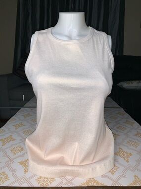 Chico's Cream Ribbed Sleeveless Tank